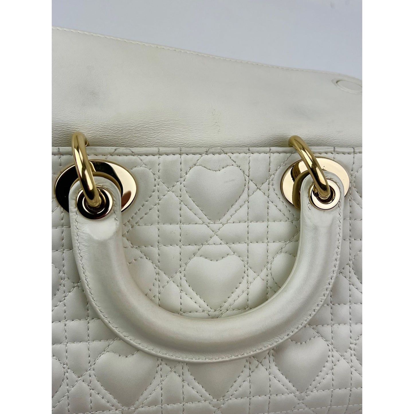 
                  
                    Christian Dior Lambskin Latte Cannage Medium Lady D-Joy White Shoulder Bag
                  
                