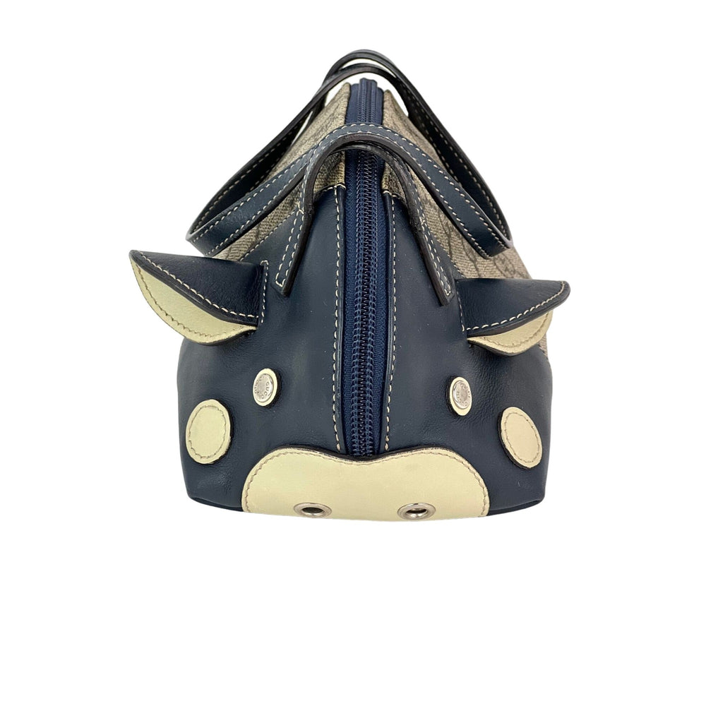 Gucci GG Supreme Children's Zoo Pig Navy Hand Bag