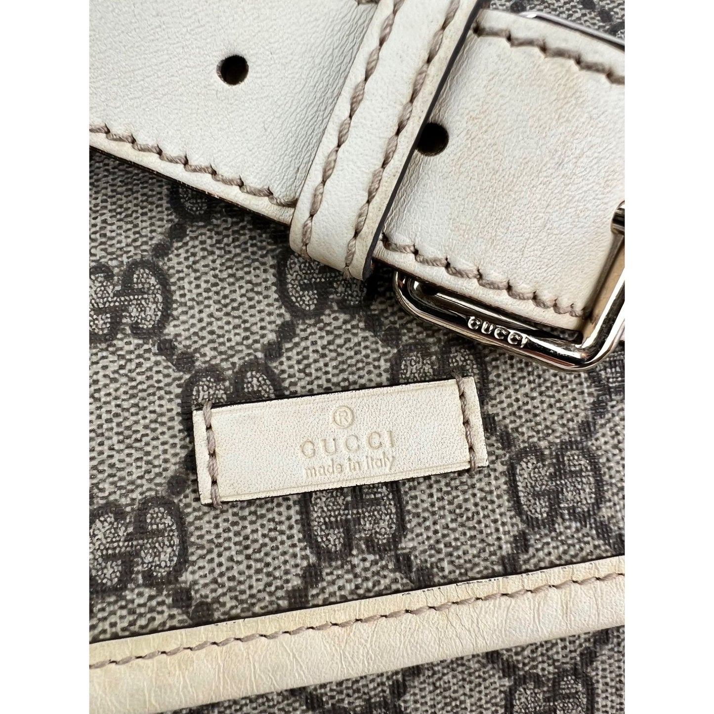
                  
                    Gucci GG Supreme Medium Double Buckle Messenger Flap Bag
                  
                