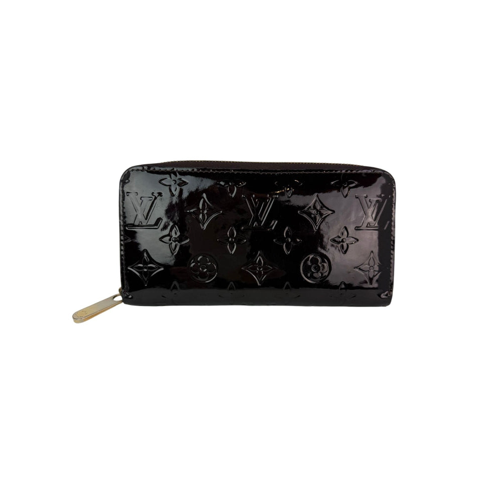 Louis Vuitton Burgundy Vernis Patent Leather Zippy Wallet Clutch