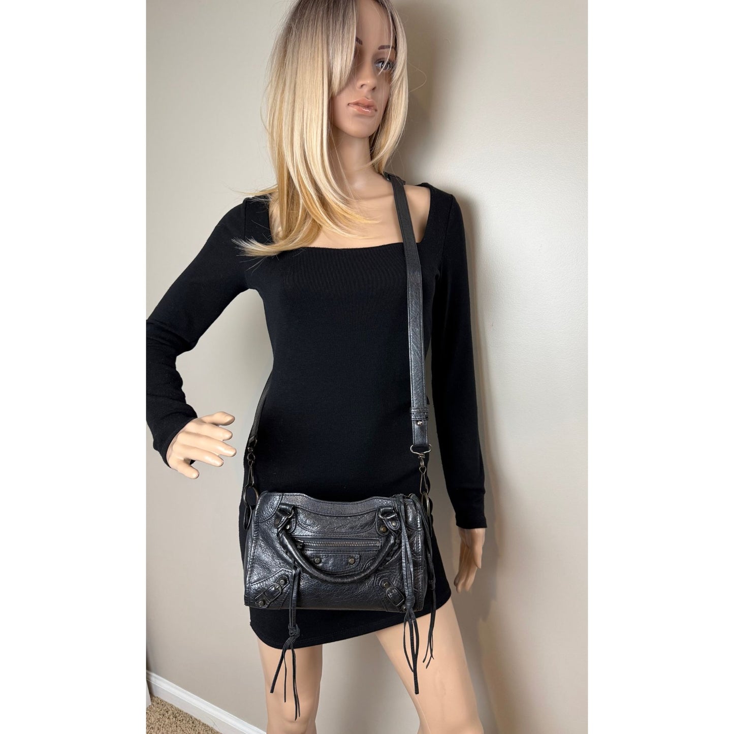 
                  
                    Balenciaga Le City Bag Mini Black Arena Storico Lambskin Crossbody Bag
                  
                