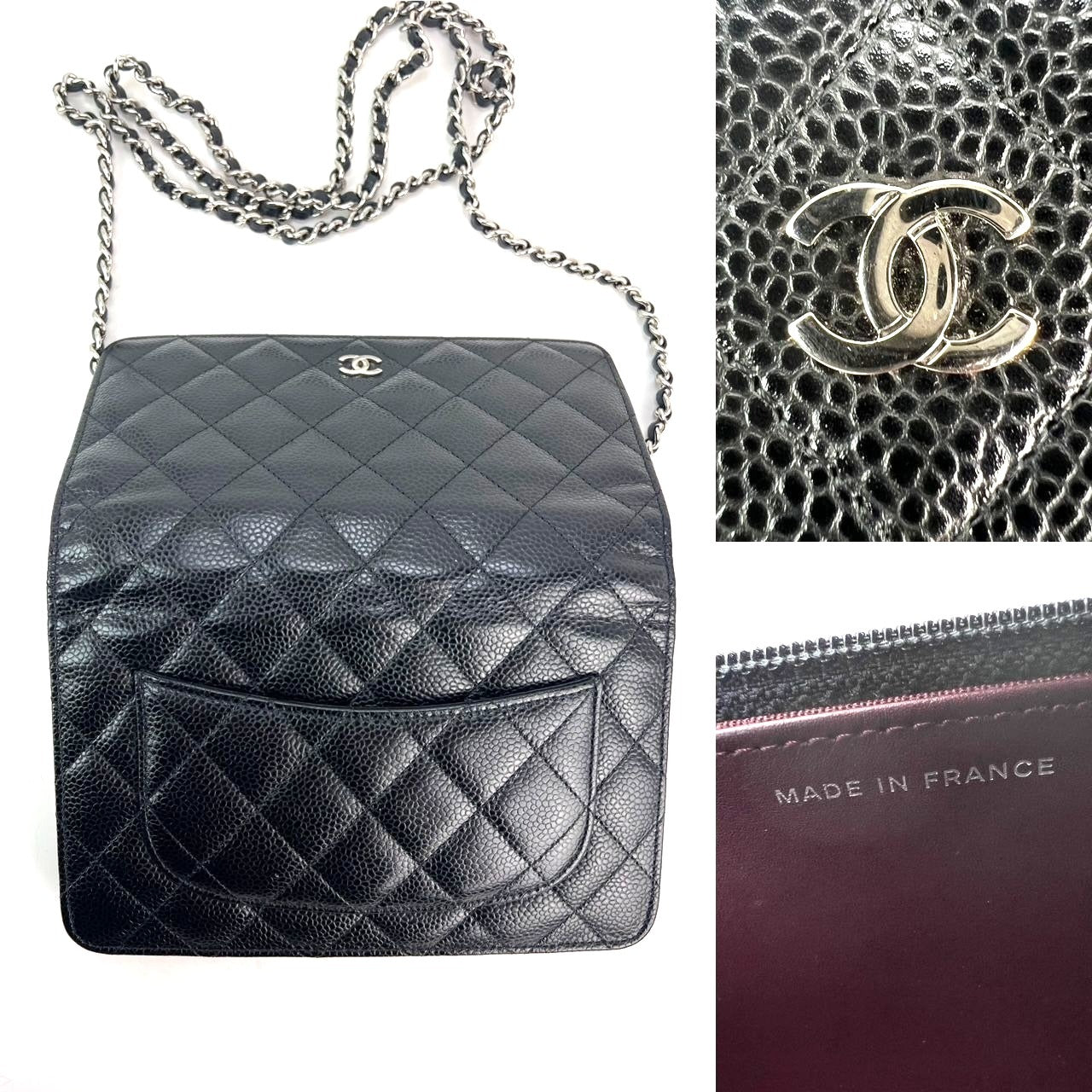 
                  
                    Chanel Black Quilted Smooth Lambskin Wallet on a Chain Clutch Bag
                  
                