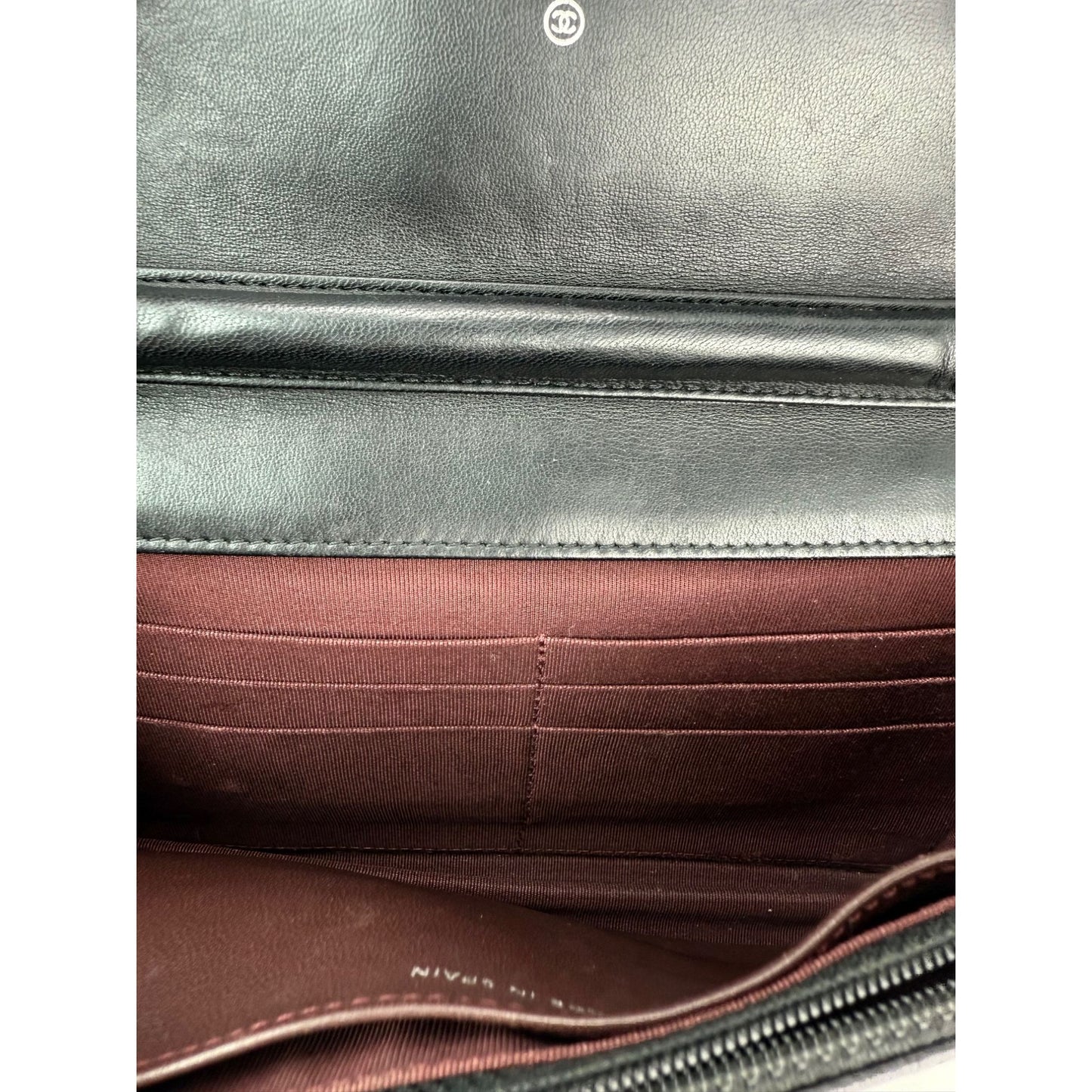 
                  
                    Chanel Black Quilted Smooth Lambskin Wallet on a Chain Clutch Bag
                  
                