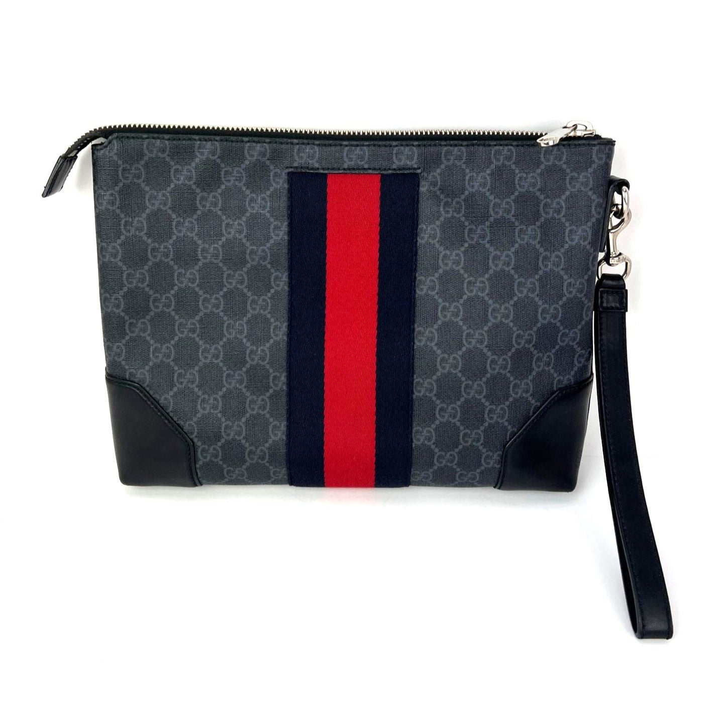 
                  
                    Gucci GG Supreme Web  Pouch Grey Canvas
                  
                