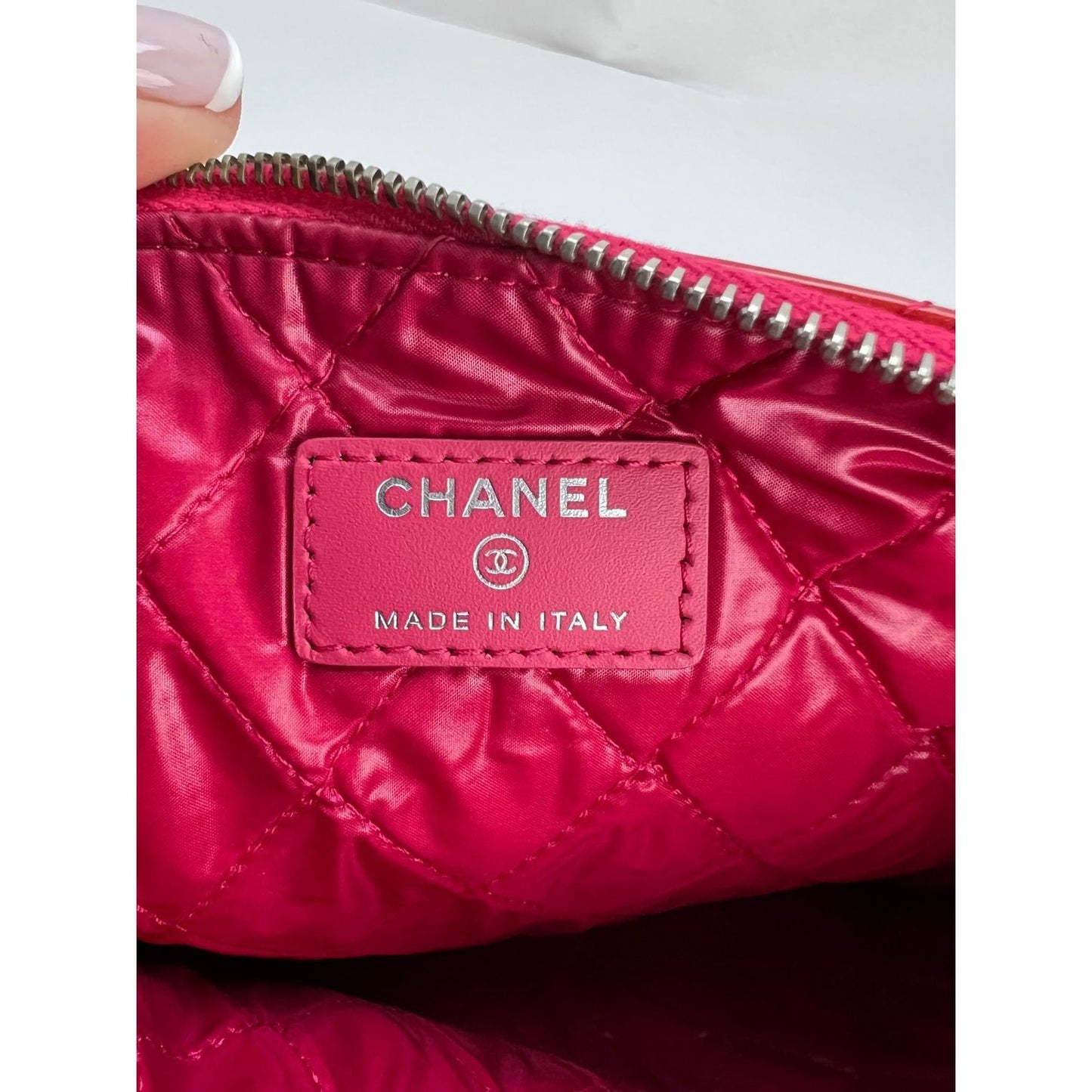 Chanel Patent Quilted Medium Cosmetic Case Dark Pink – Debsluxurycloset