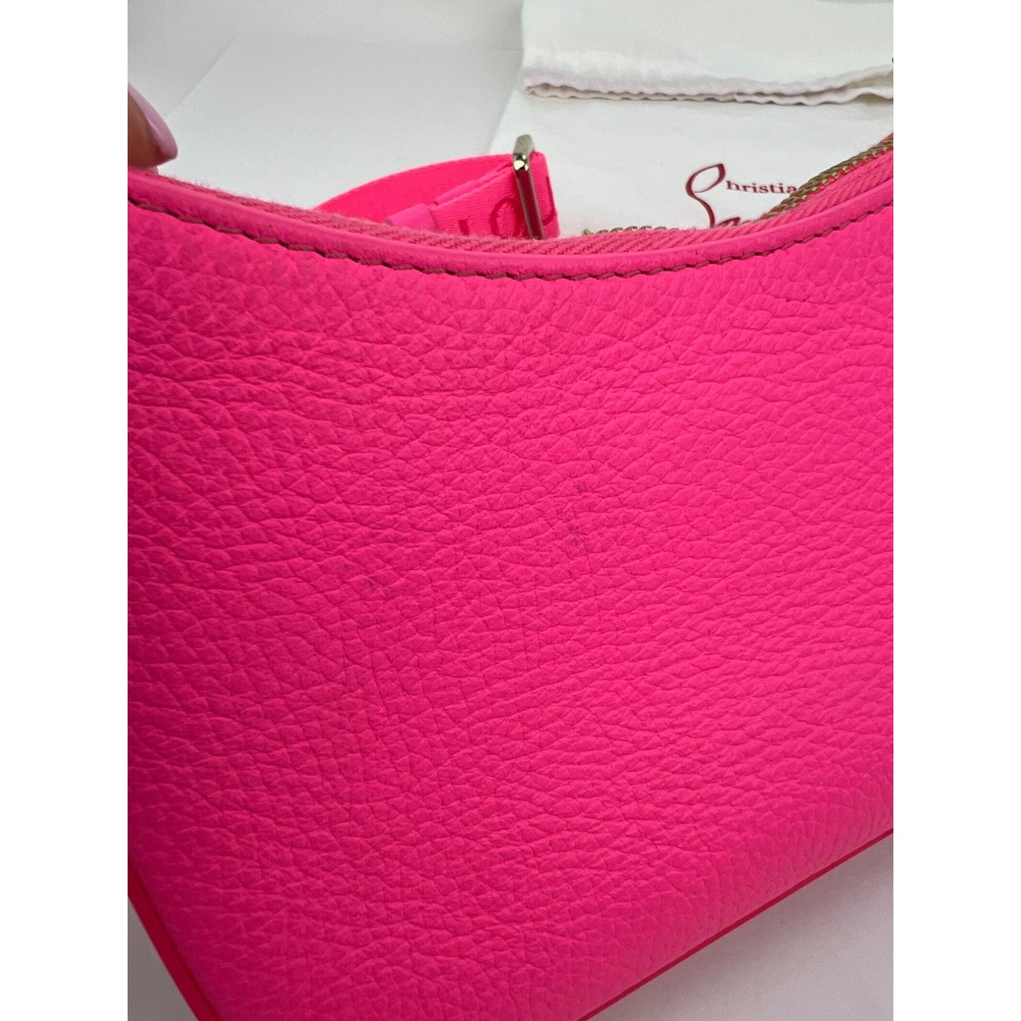 
                  
                    Christian Louboutin Gomme Mini Loubila Pink Chain Leather Shoulder Bag
                  
                