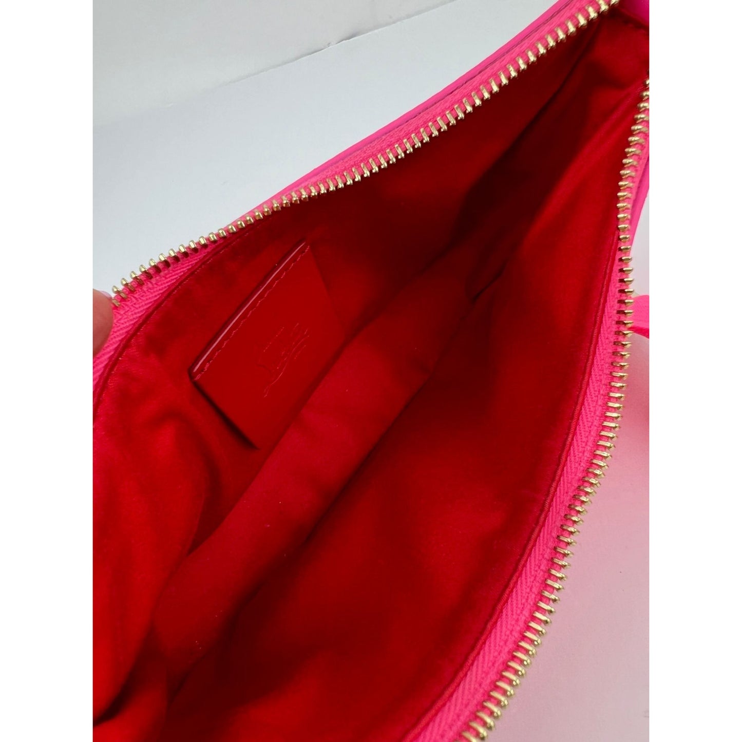 
                  
                    Christian Louboutin Gomme Mini Loubila Pink Chain Leather Shoulder Bag
                  
                