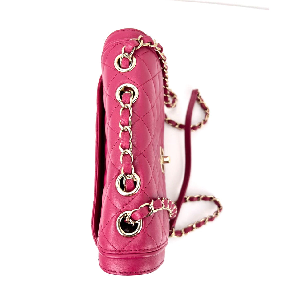 
                  
                    Chanel Lambskin Quilted Lovely Day Medium Pink Flap Crossbody Bag
                  
                