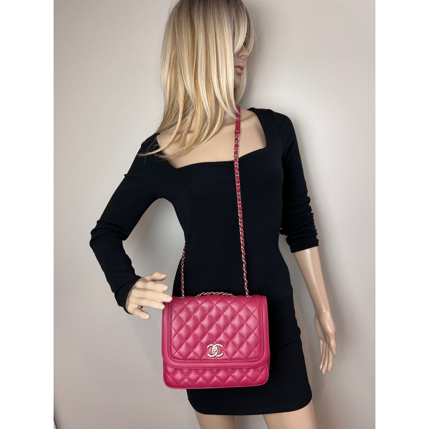 
                  
                    Chanel Lambskin Quilted Lovely Day Medium Pink Flap Crossbody Bag
                  
                