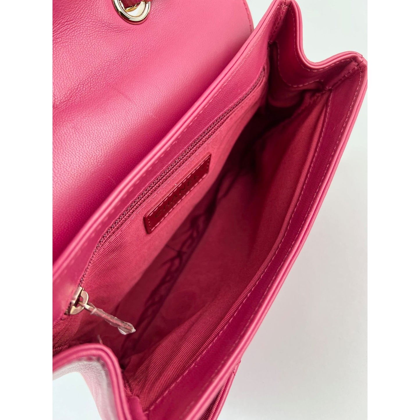 
                  
                    Chanel Lambskin Quilted Lovely Day Medium Pink Flap Crossbody Bag
                  
                