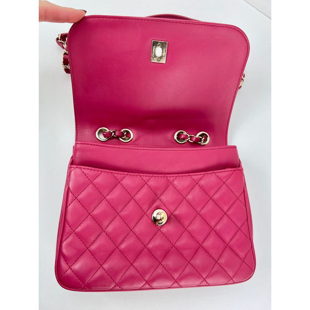 
                  
                    Chanel Lambskin Quilted Lovely Day Medium Pink Flap Crossbody Bag
                  
                