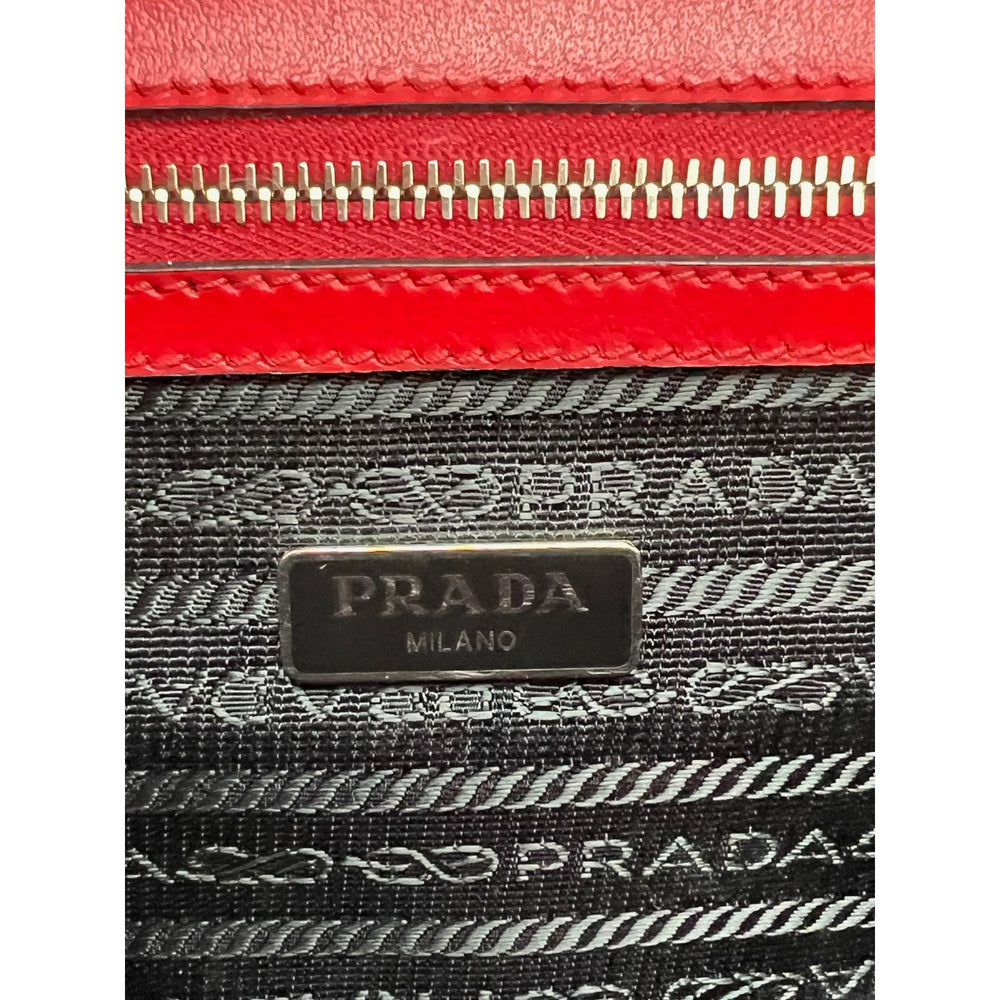PRADA Saffiano Flap Shoulder Bag Fuoco 408873