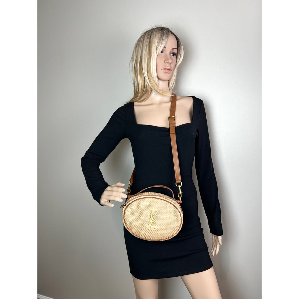 
                  
                    Saint Laurent Raffia Round Camera Beige Shoulder bag
                  
                