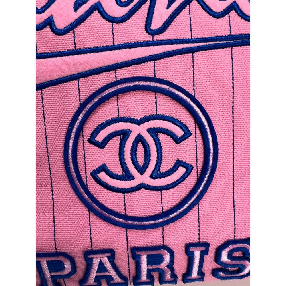 
                  
                    Chanel Canvas Calfskin Striped Medium Deauville Pink Tote
                  
                