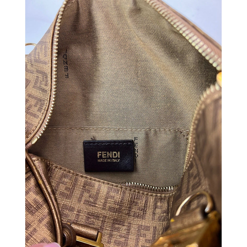 
                  
                    Fendi Boston Gold Coated Canvas Hand Bag
                  
                