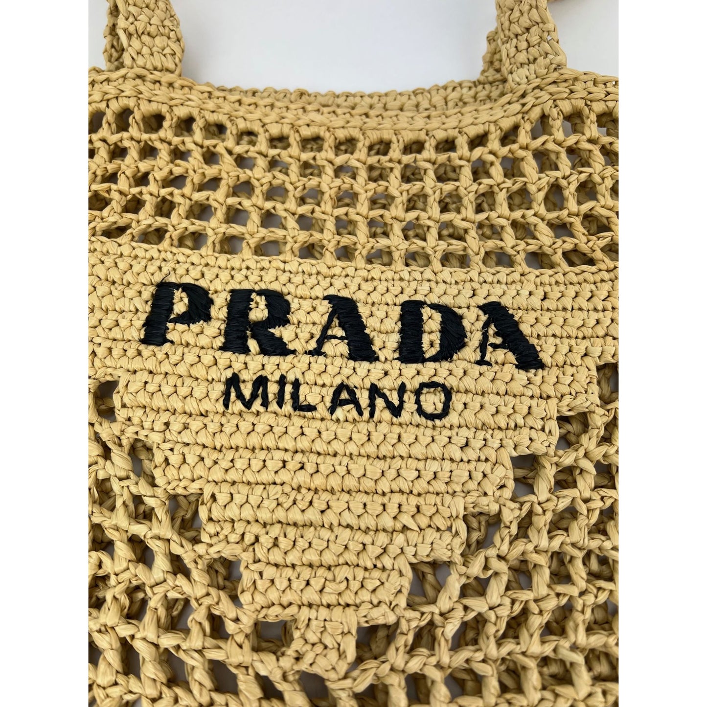 
                  
                    Prada Raffia Crochet Large Tote Bag Natural
                  
                