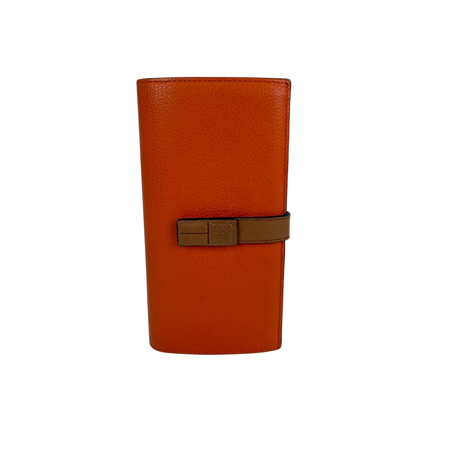 
                  
                    Loewe Grained Calfskin Large Orange Brown Vertical Wallet
                  
                