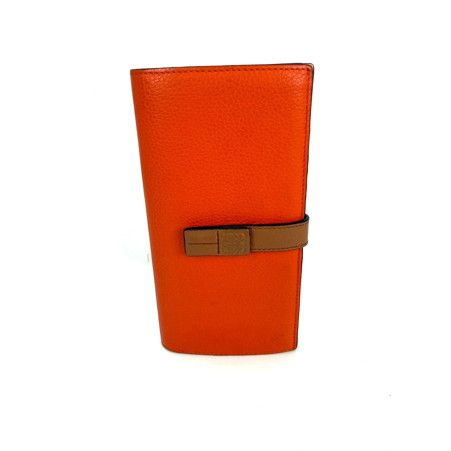 
                  
                    Loewe Grained Calfskin Large Orange Brown Vertical Wallet
                  
                