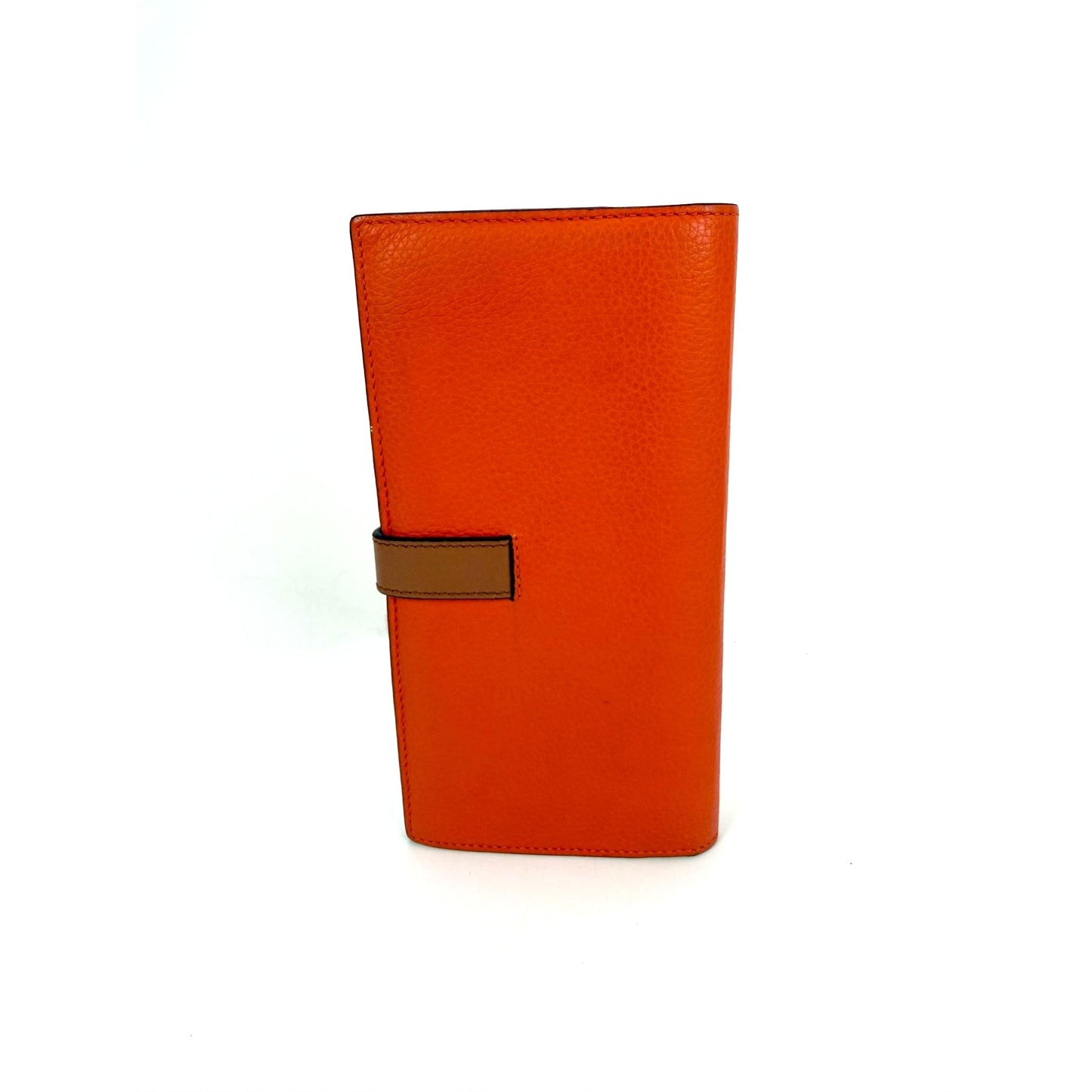
                  
                    Loewe Grained Calfskin Large Orange Brown Vertical Wallet
                  
                