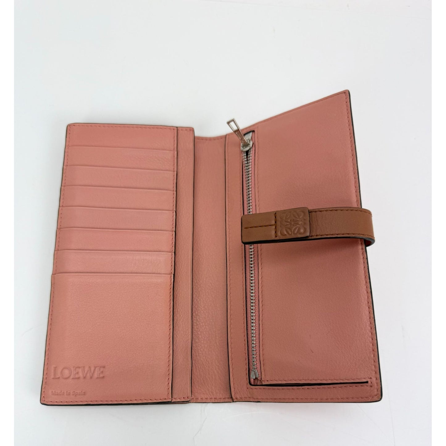 
                  
                    Loewe Grained Calfskin Large Orange Brown Vertical Wallet
                  
                