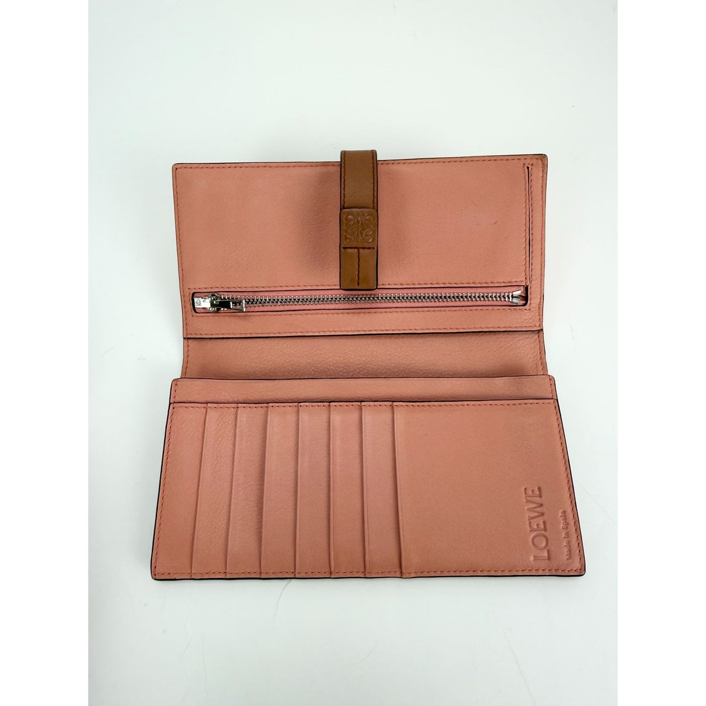 
                  
                    Loewe Grained Calfskin Large Orange Brown Vertical Wallet
                  
                