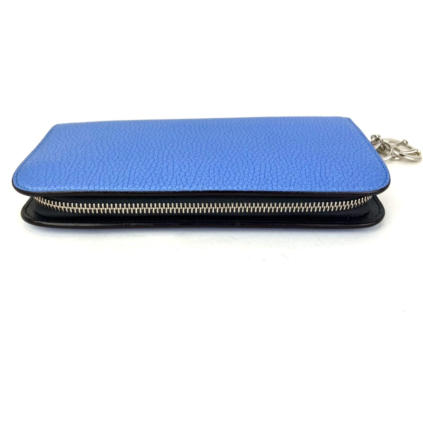 
                  
                    Christian Dior Lady Dior Metallic Blue Grained Leather Zip Around Wallet
                  
                