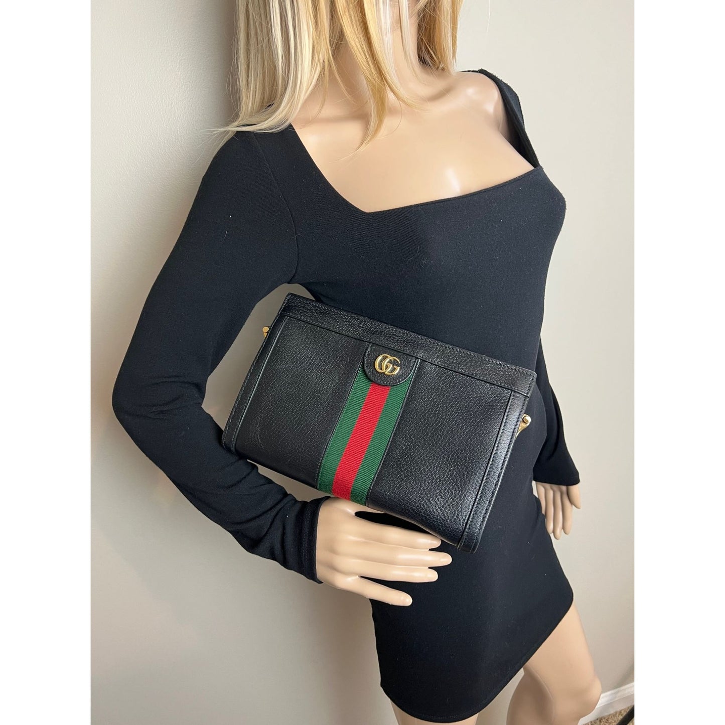 
                  
                    Gucci  Ophidia Leather Web Shoulder Bag
                  
                