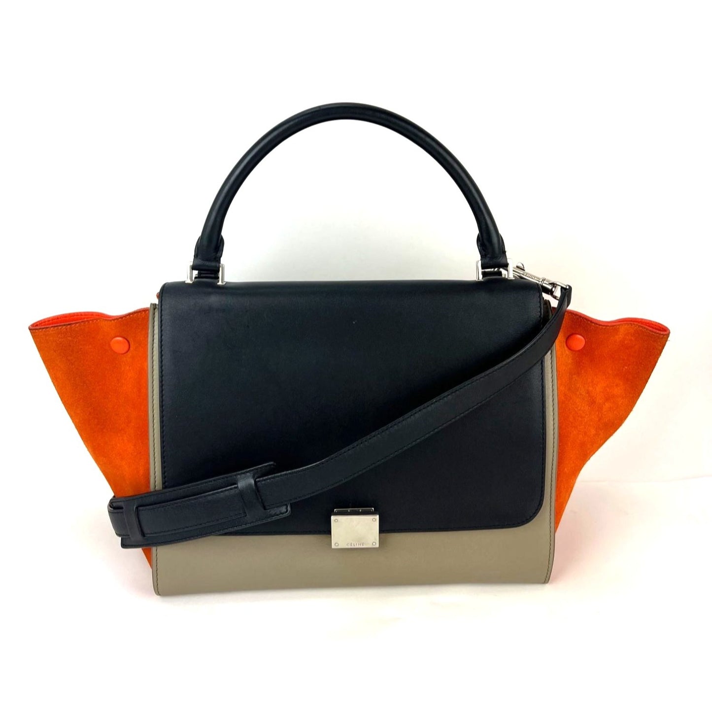 
                  
                    Celine Tricolor Leather suede Trapeze Tote Bag
                  
                
