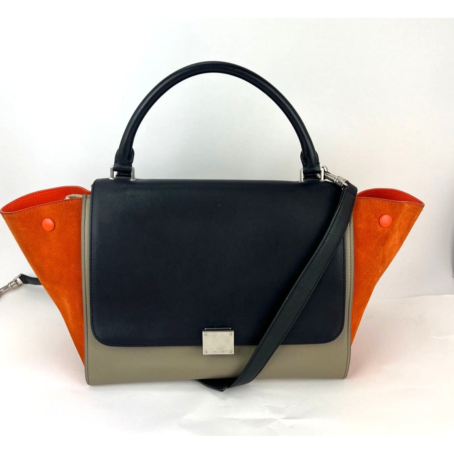 
                  
                    Celine Tricolor Leather suede Trapeze Tote Bag
                  
                