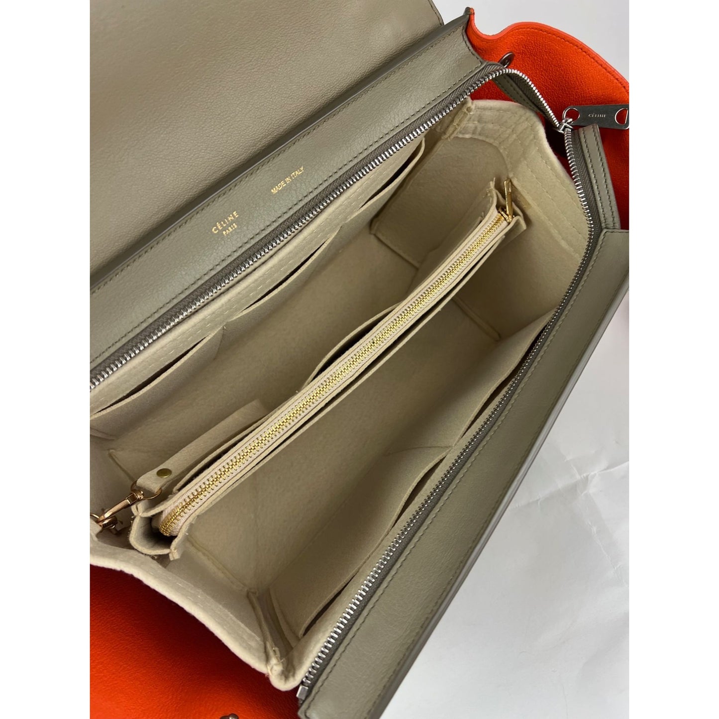
                  
                    Celine Tricolor Leather suede Trapeze Tote Bag
                  
                