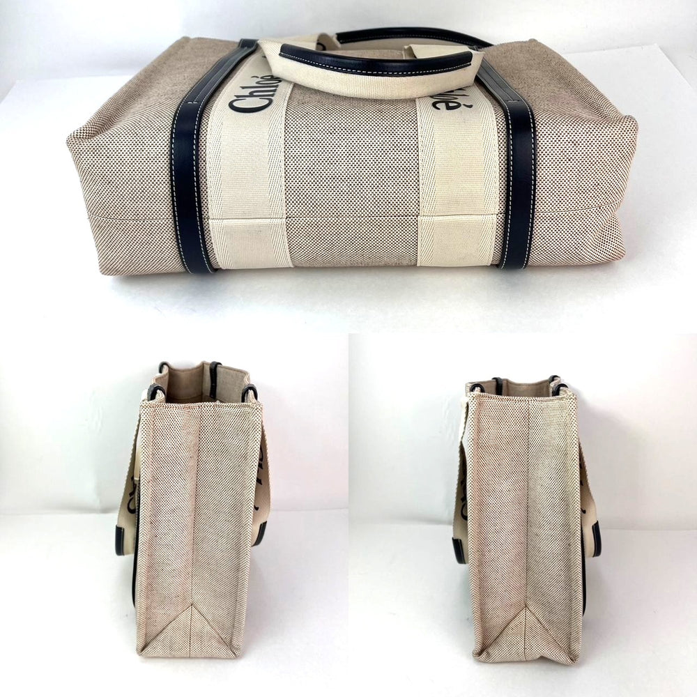 
                  
                    Chloe Woody Ribbon Medium Cotton Calfskin Beige Tote Bag
                  
                
