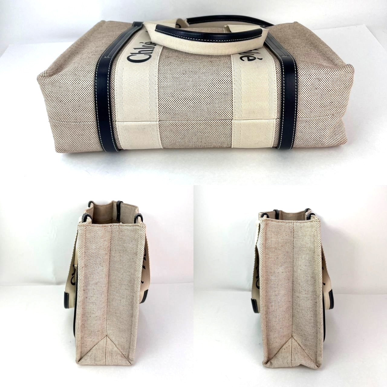 
                  
                    Chloe Woody Ribbon Medium Cotton Calfskin Beige Tote Bag
                  
                