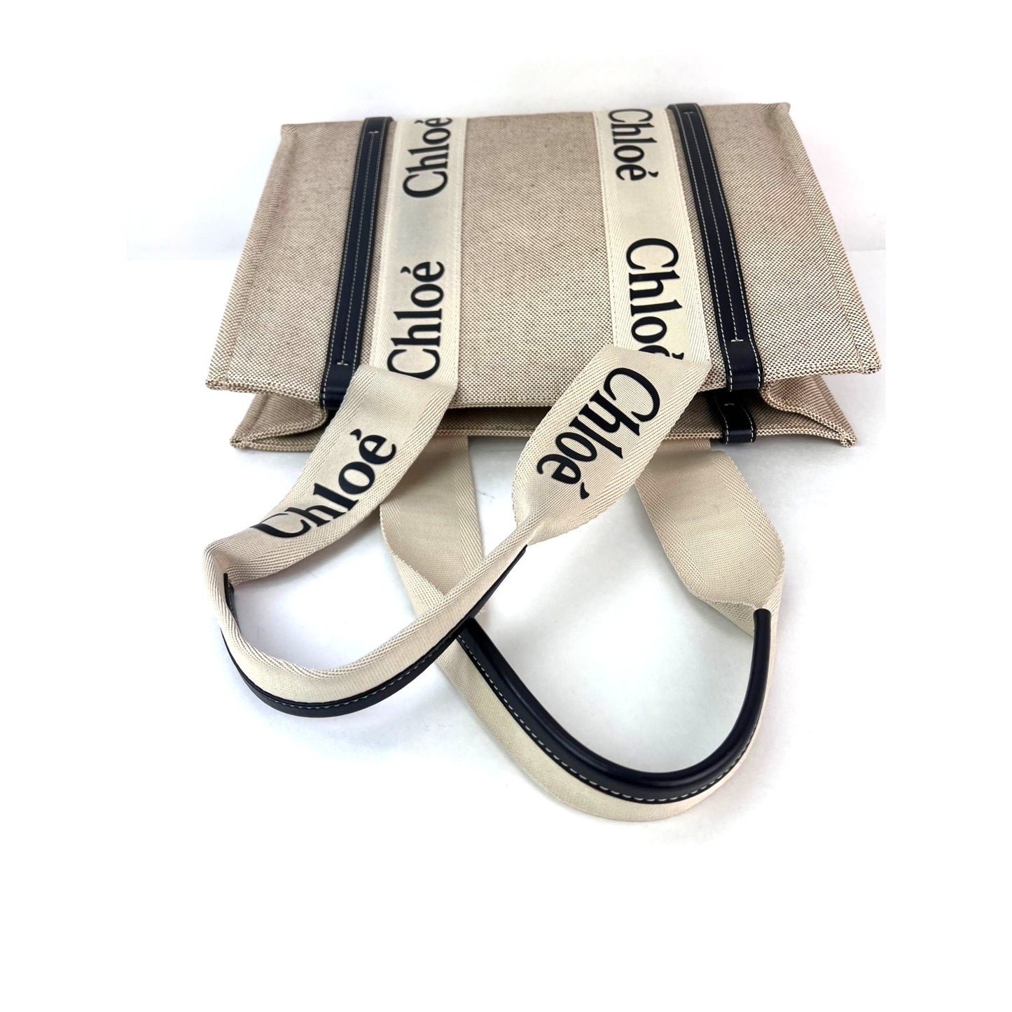 
                  
                    Chloe Woody Ribbon Medium Cotton Calfskin Beige Tote Bag
                  
                