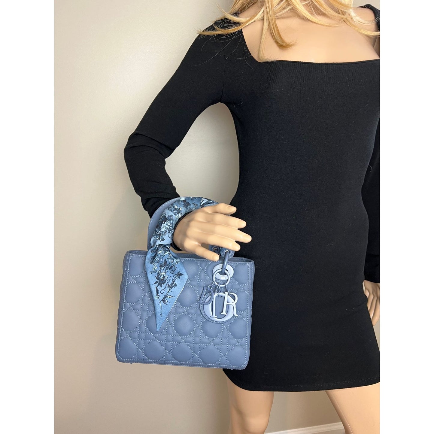 
                  
                    Christian Dior Small Ultramatte Lady Dior Perrywinkle Bag with Strap
                  
                