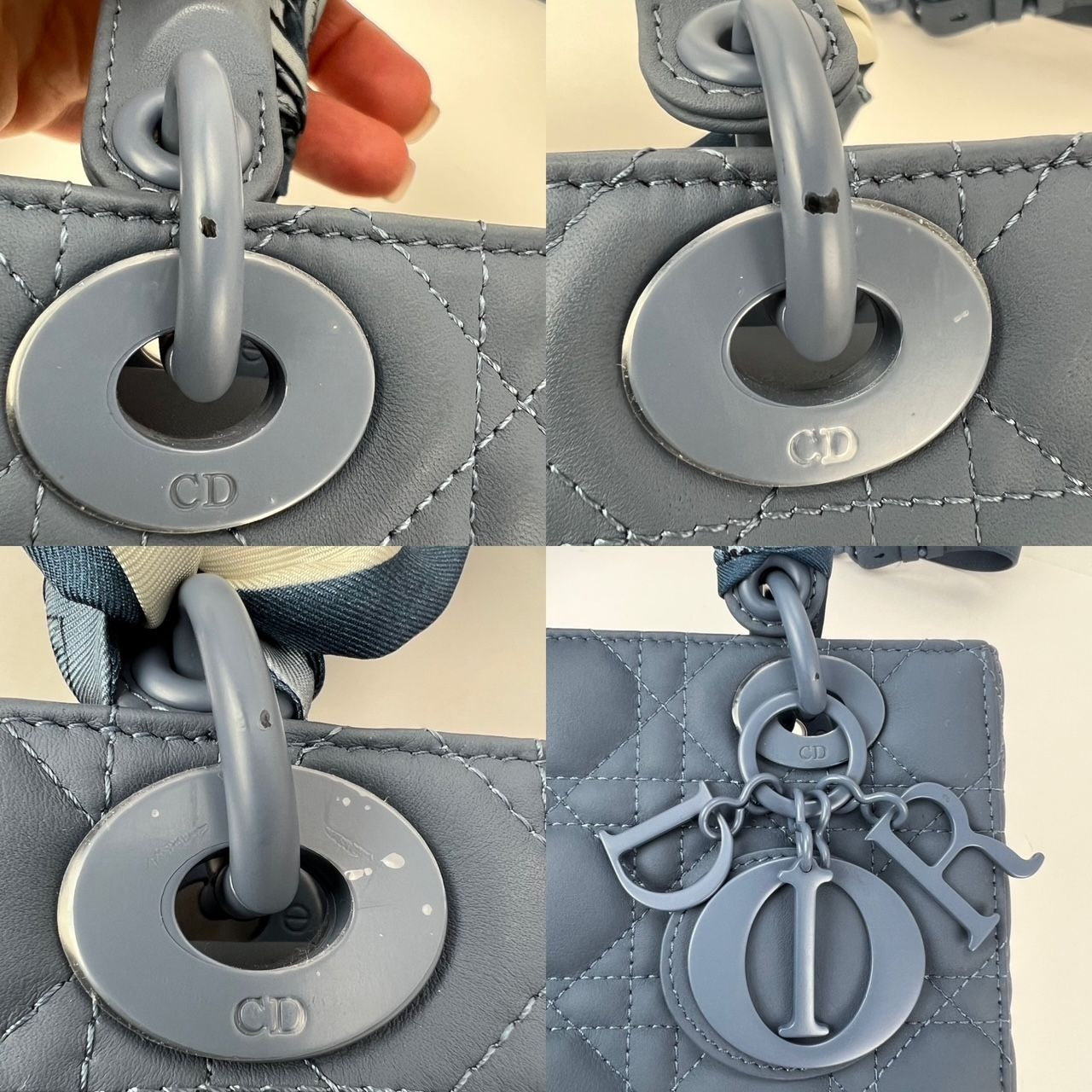 
                  
                    Christian Dior Small Ultramatte Lady Dior Perrywinkle Bag with Strap
                  
                