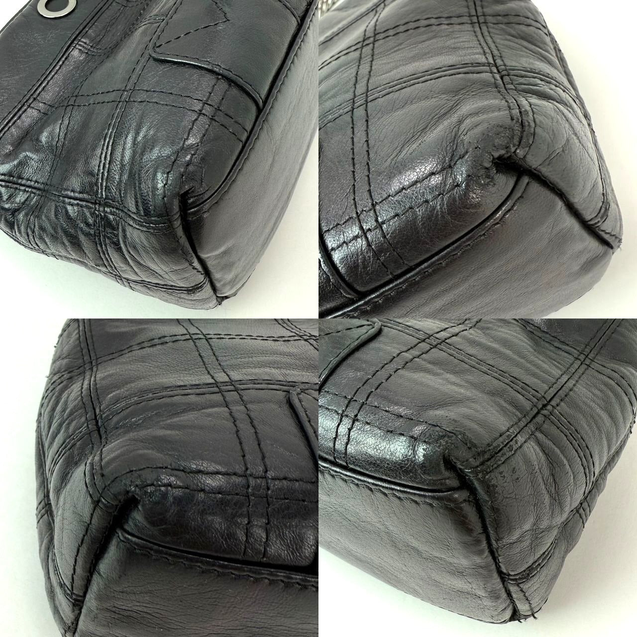 
                  
                    Chanel Lambskin Square Stitched Lax Black Shoulder Bag  RARE
                  
                
