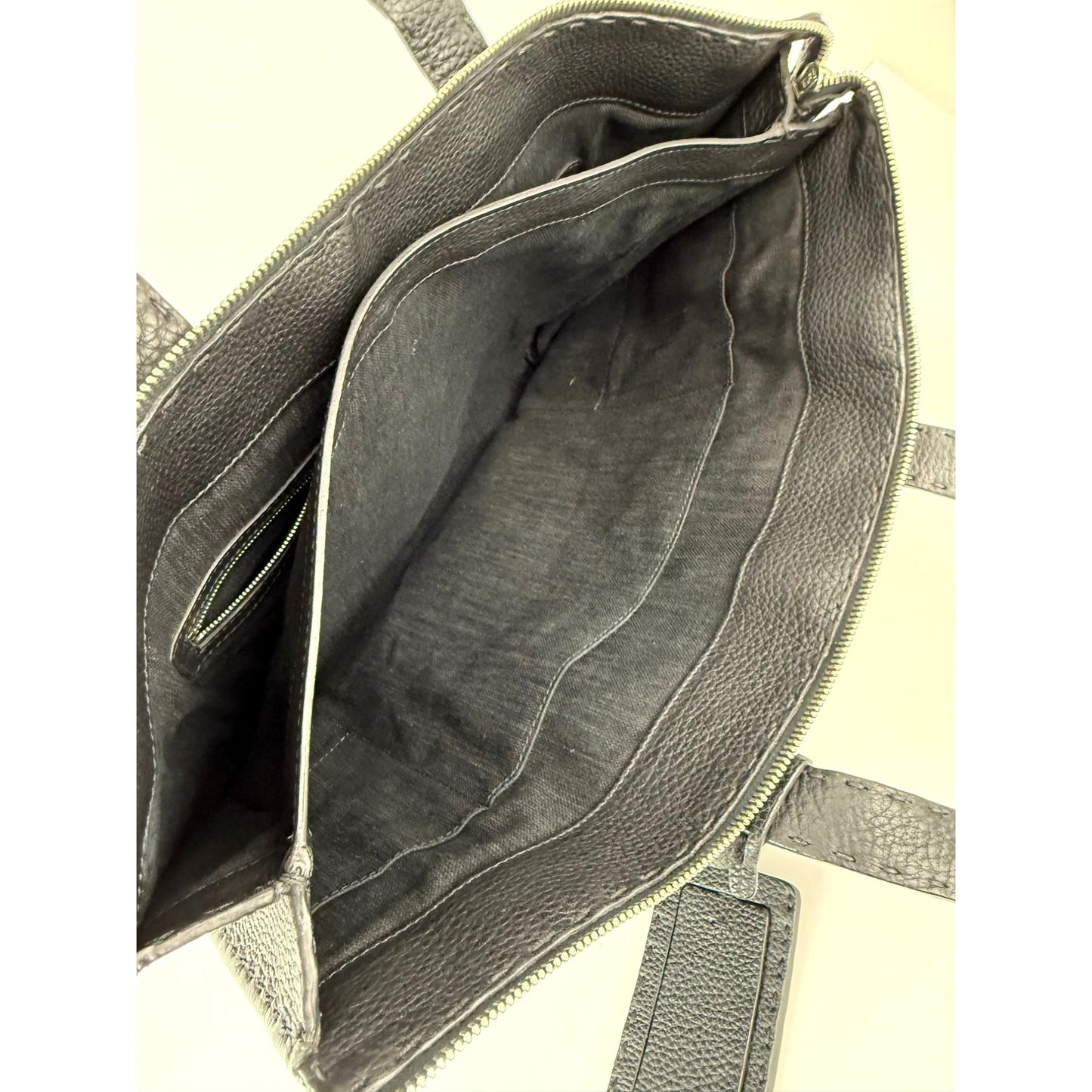 
                  
                    Fendi Cuoio Romano Selleria Black Leather Briefcase Attache Bag
                  
                