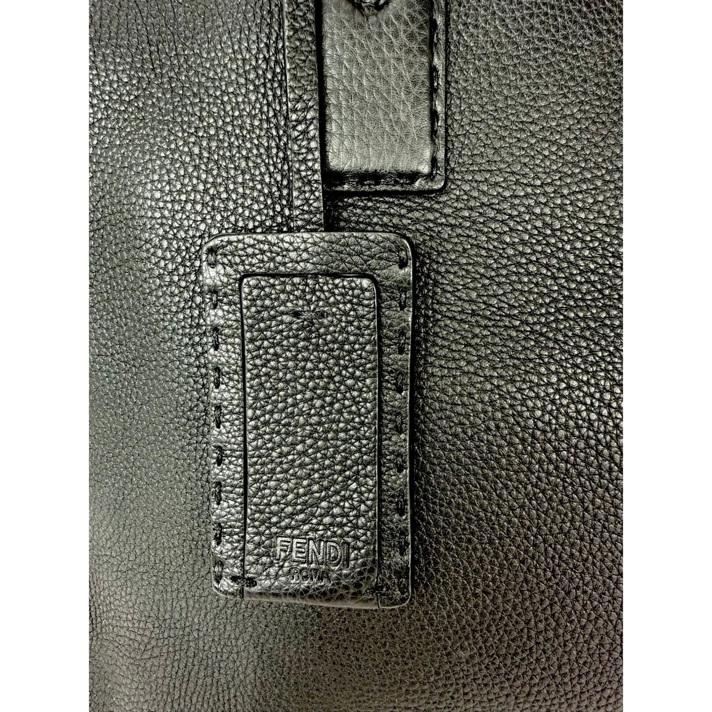 
                  
                    Fendi Cuoio Romano Selleria Black Leather Briefcase Attache Bag
                  
                