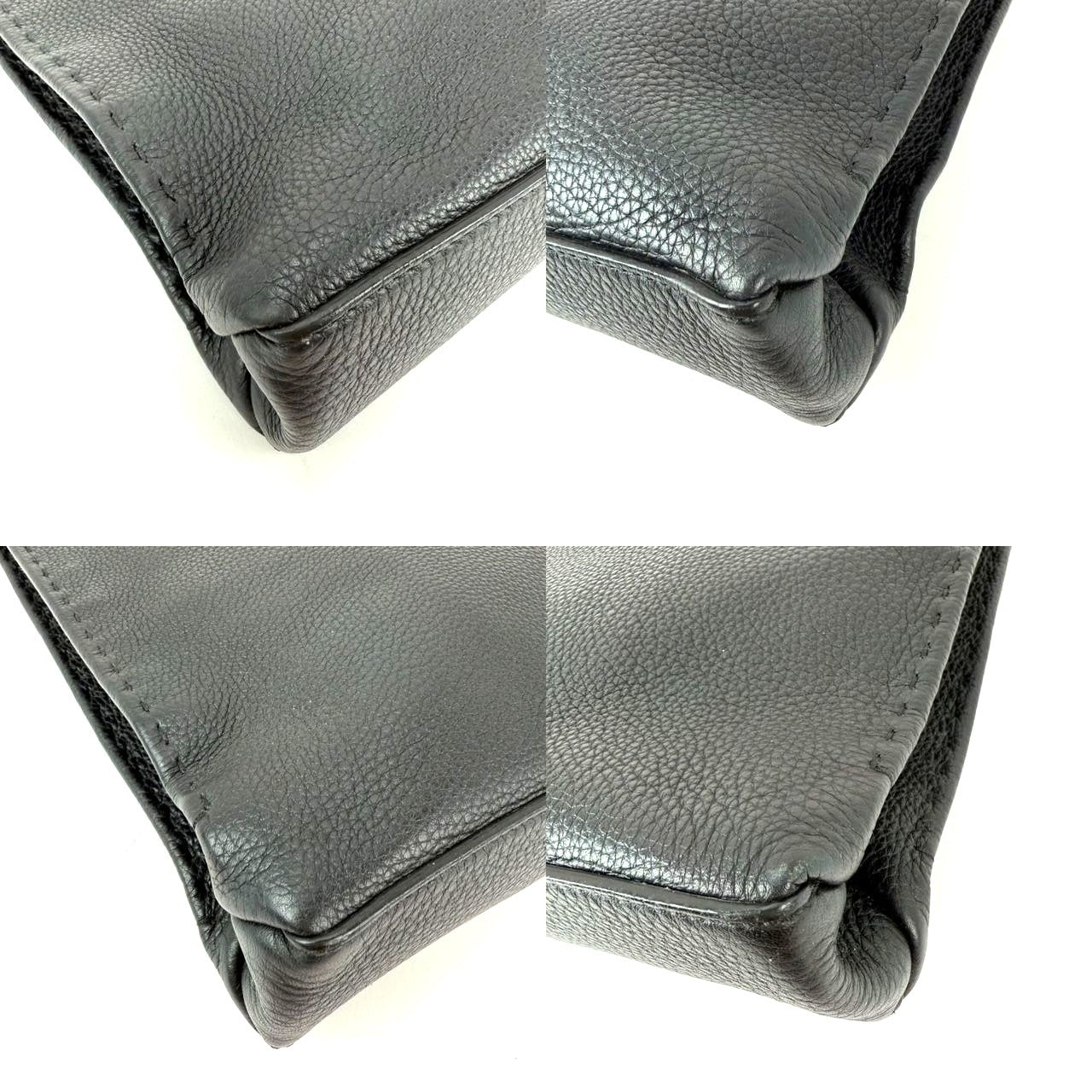
                  
                    Fendi Cuoio Romano Selleria Black Leather Briefcase Attache Bag
                  
                