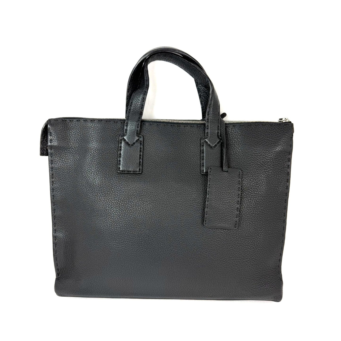 
                  
                    Fendi Cuoio Romano Selleria Black Leather Briefcase Attache Bag
                  
                