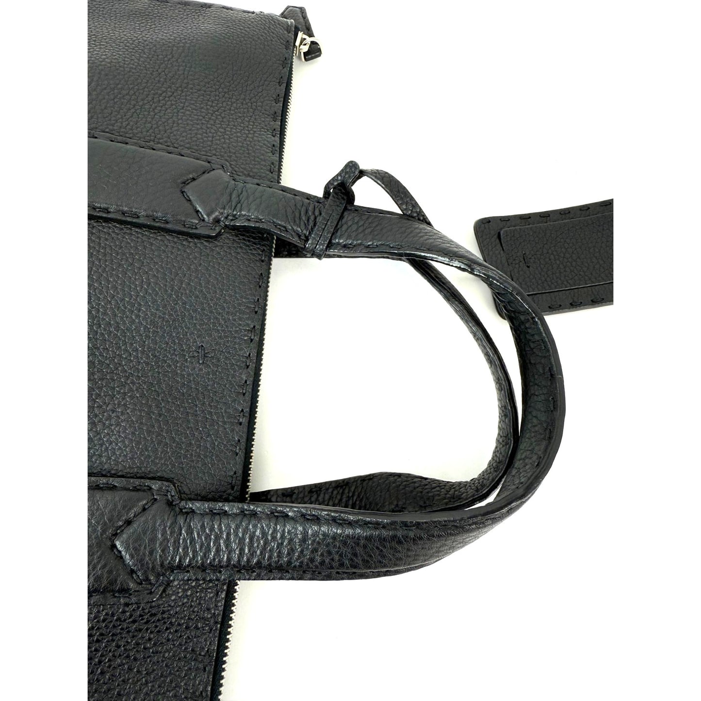 
                  
                    Fendi Cuoio Romano Selleria Black Leather Briefcase Attache Bag
                  
                