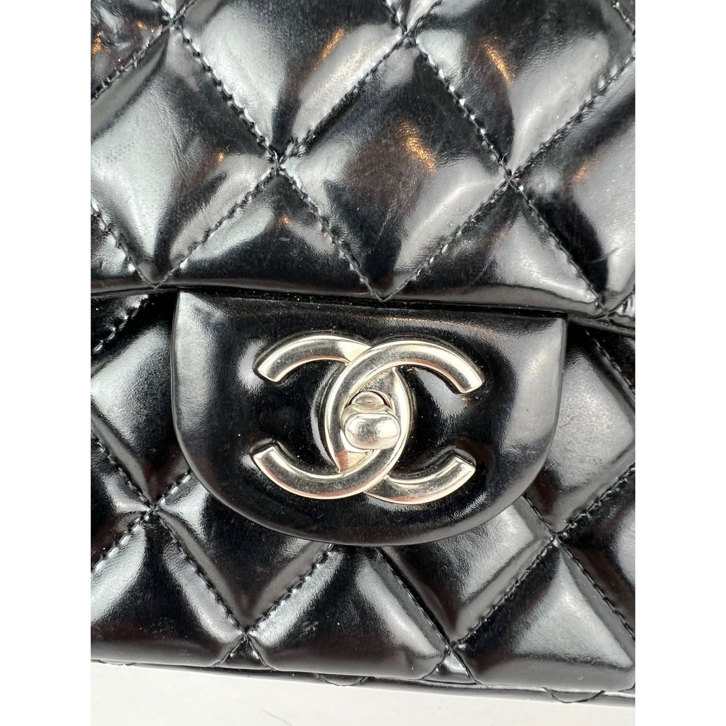 
                  
                    Chanel Double Flap Black Patent Leather Maxi Shoulder Bag
                  
                