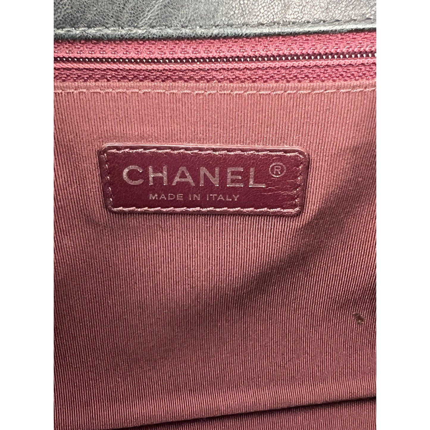 
                  
                    Chanel Crumpled Lambskin New Medium Studded Black Boy Flap Bag
                  
                