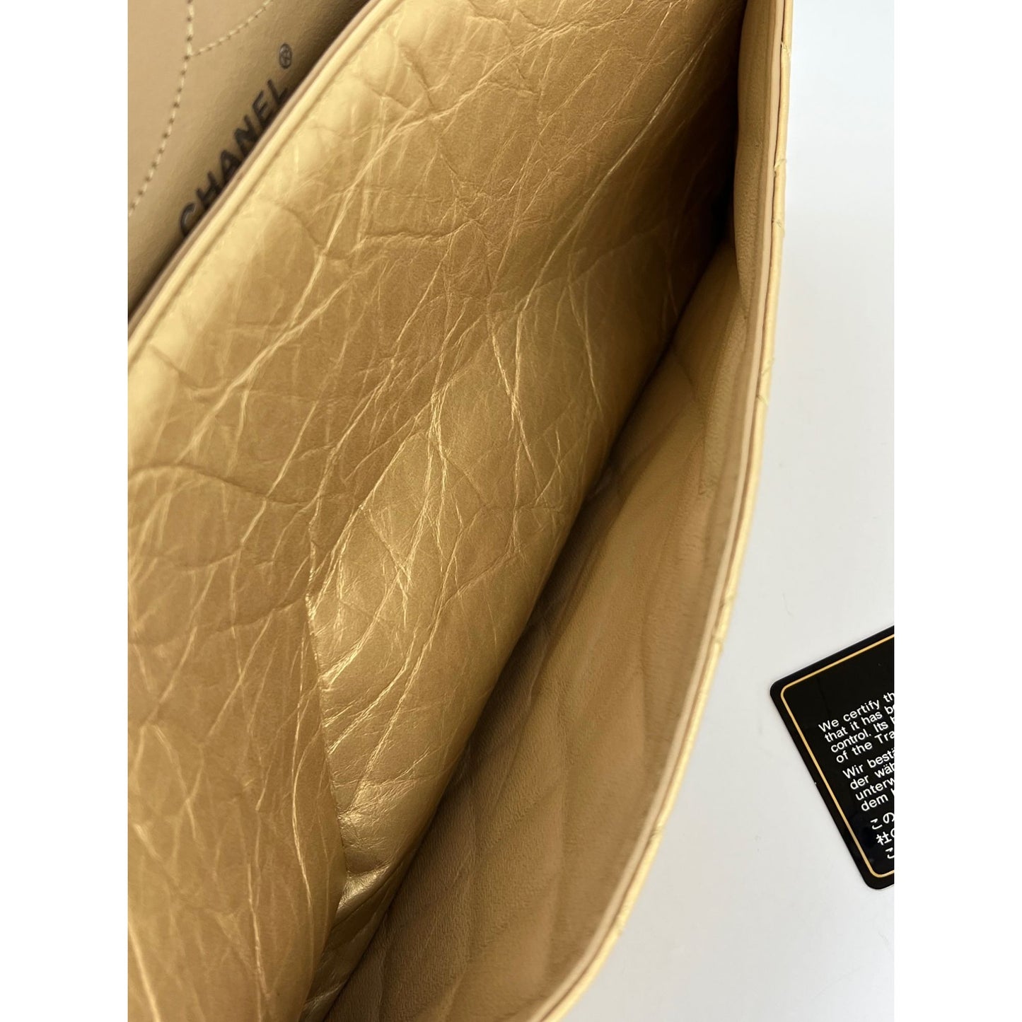 
                  
                    Chanel Metallic Aged Calfskin Quilted 2.55 Reissue 227 Double Flap Pale Gold
                  
                