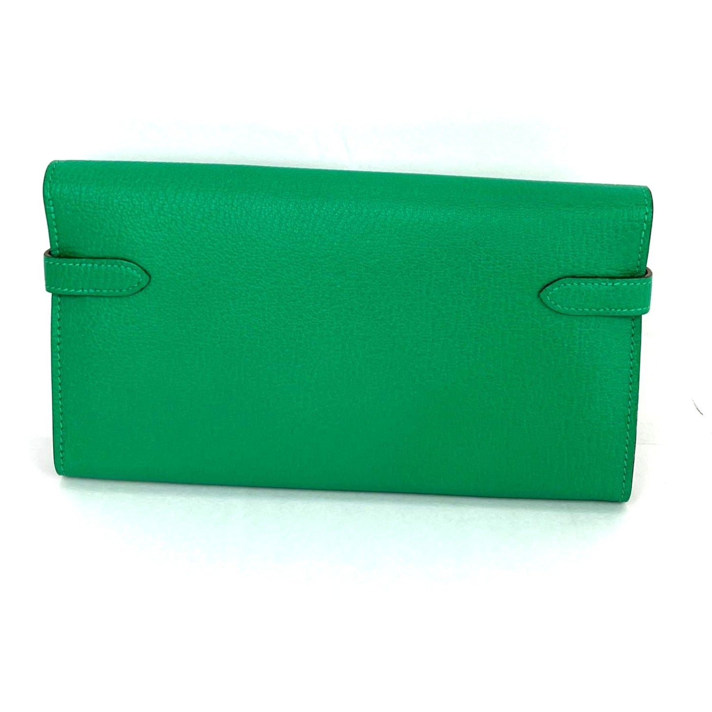 
                  
                    Hermes Chevre Mysore Kelly Longue Green Menthe Leather Wallet
                  
                