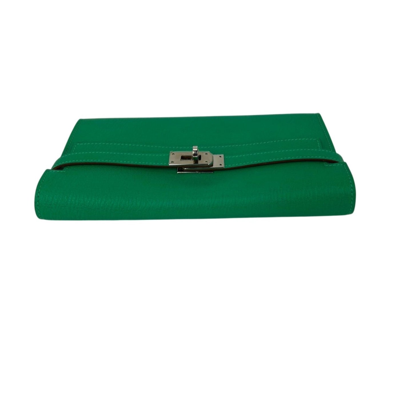 
                  
                    Hermes Chevre Mysore Kelly Longue Green Menthe Leather Wallet
                  
                