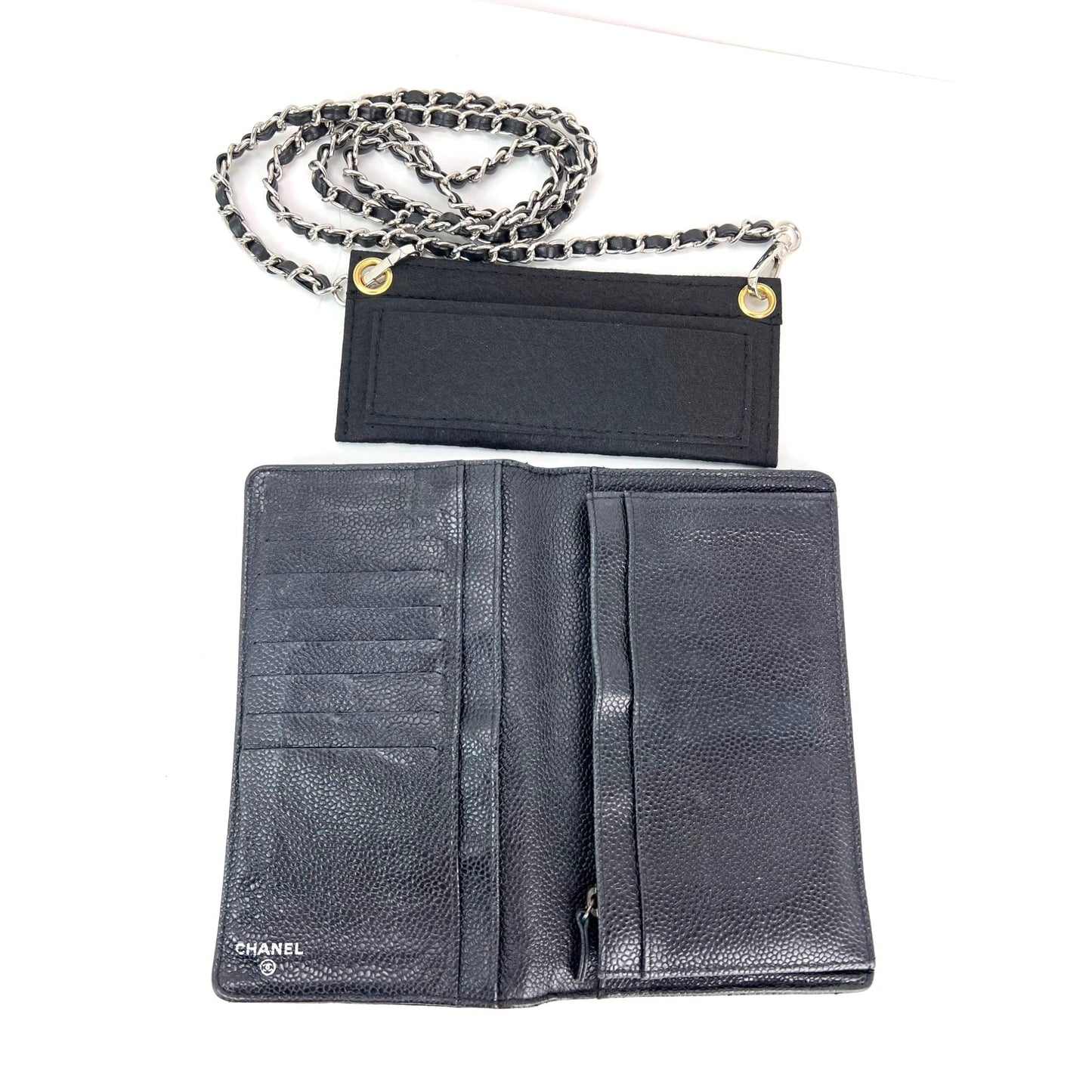 
                  
                    Chanel Black Caviar Leather Long Wallet WOC
                  
                