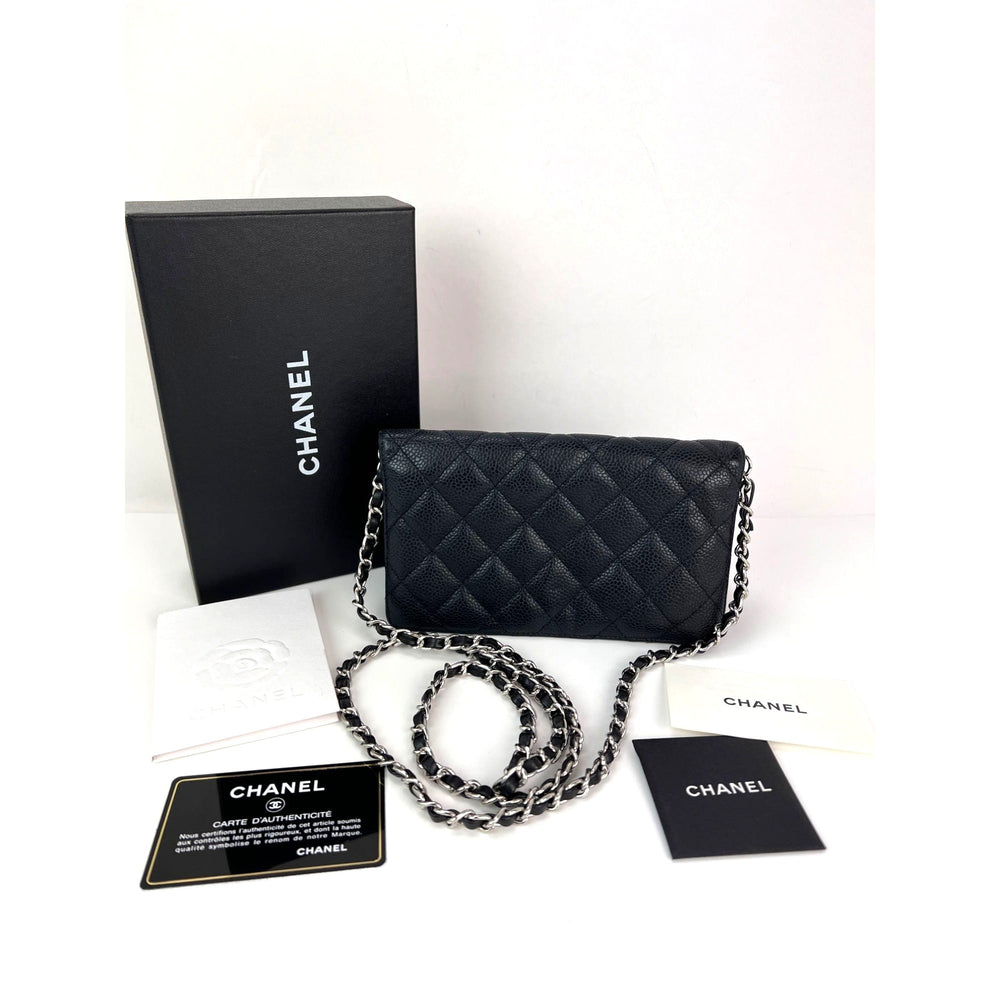 
                  
                    Chanel Black Caviar Leather Long Wallet WOC
                  
                