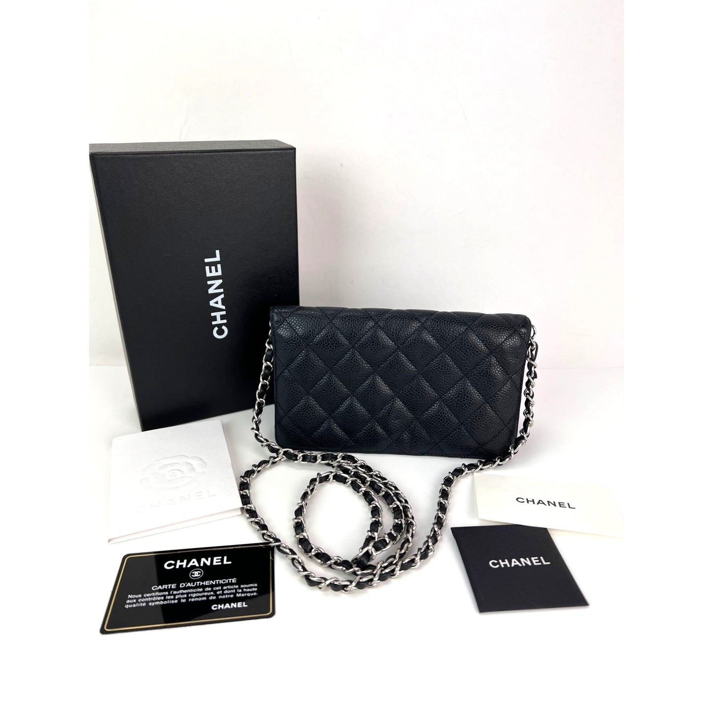 
                  
                    Chanel Black Caviar Leather Long Wallet WOC
                  
                