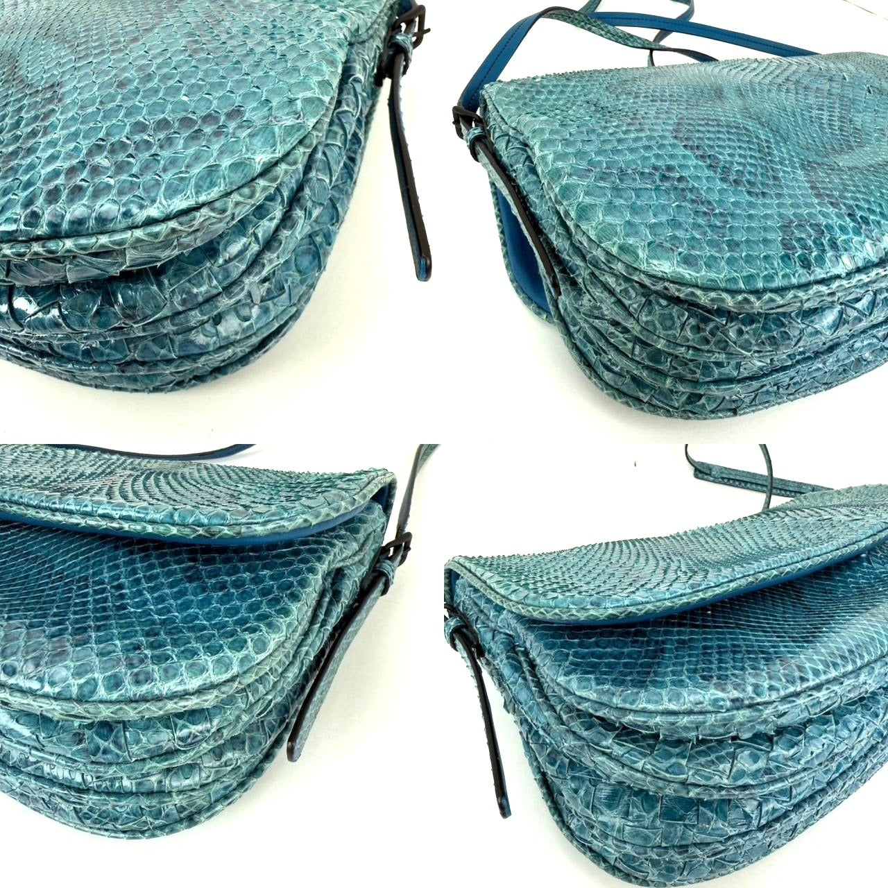 
                  
                    Bottega Veneta Python Embossed Blue Leather Shoulder Bag  EBAY LIVE
                  
                